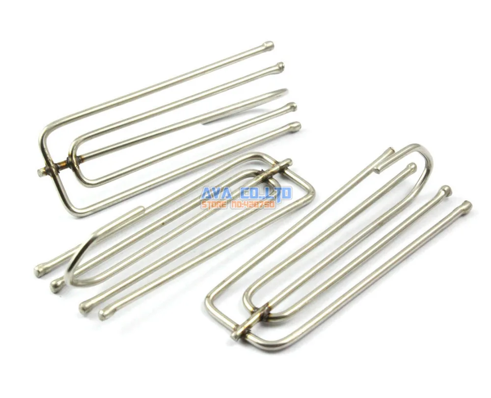 15 Pieces Silver Tone Stainless Steel Prong Curtain Pleat Hooks Pleater 70x22mm
