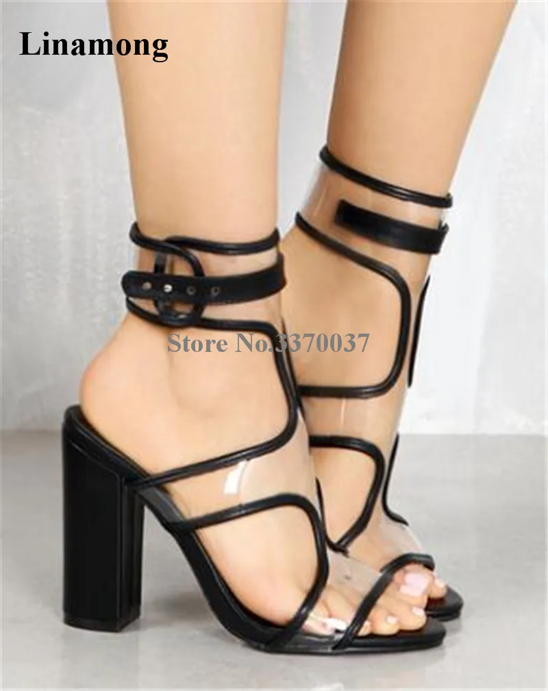 transparent chunky heels