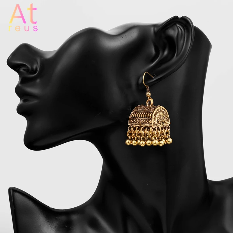 Gypsy Afghan ювелирные изделия ретро этнические индийские Jhumka коробка клетка