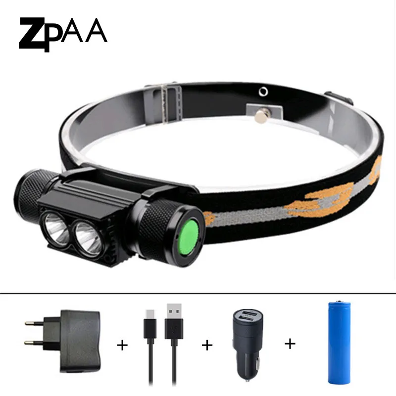 

ZPAA XM-L2 T6 USB Rechargeable LED Headlamp Waterproof Dimming Head Torch Flashlight 18650 Outdoor LED Head Light Lantern