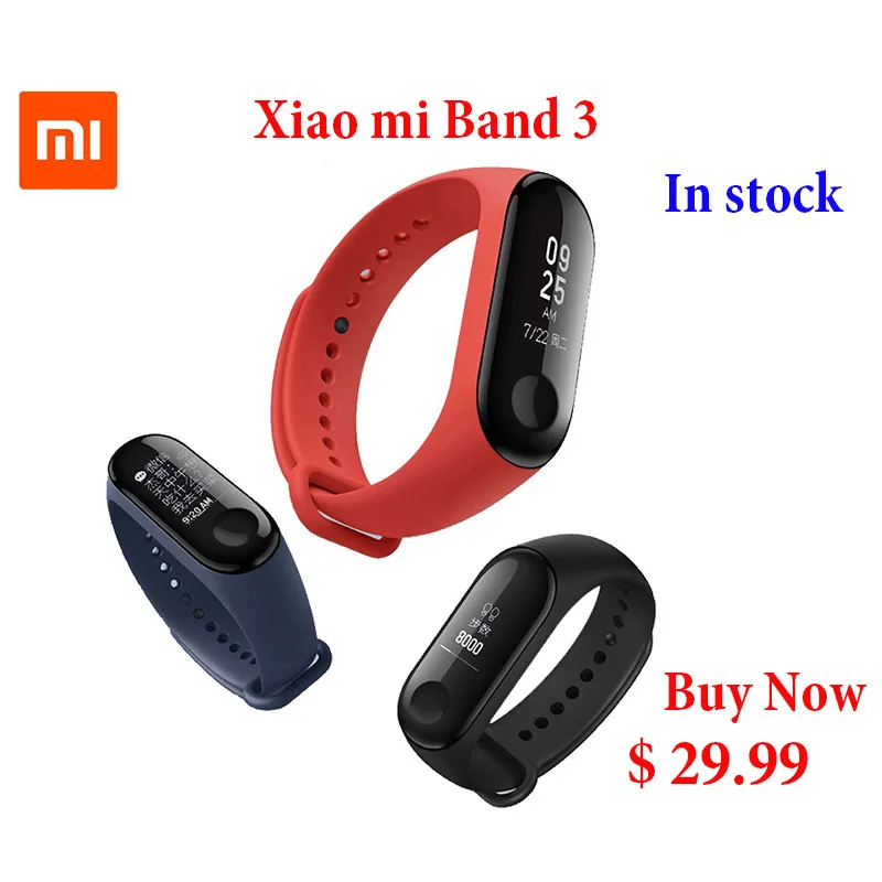 Presale Original Xiaomi Mi Band 3 Smart Wristband Heart Rate Monitor 0