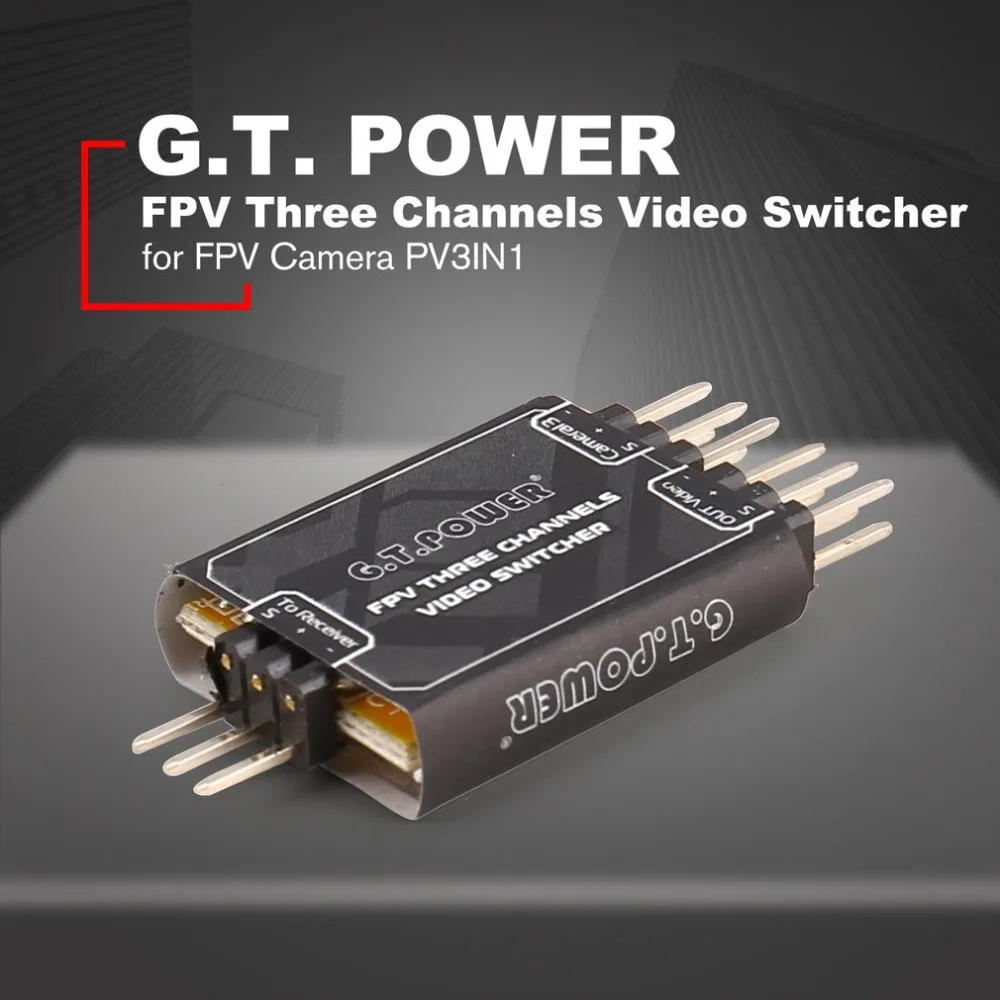 

G.T.POWER 3 Channel Video Switcher Module 3 Way Video Switch Unit Over Module Unit for FPV Camera PV3IN1