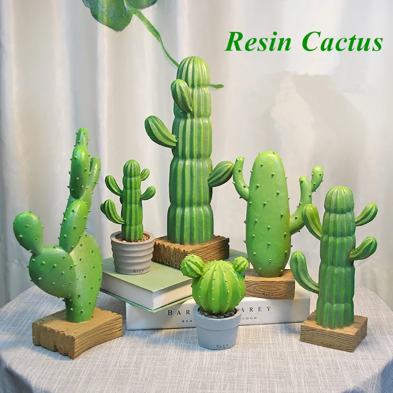 

Nordic Creative Plant Figurines Craft Garden Ornament Miniature Plant Resin Cactus Figurine Home Decoration Crafts Accessorie