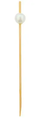 

Free Shipping - Party Wedding Bar Suppliers, Disposable Tableware, 120mm Cocktail Pearl Bamboo Pick Fruit Skewer, 100/Pack