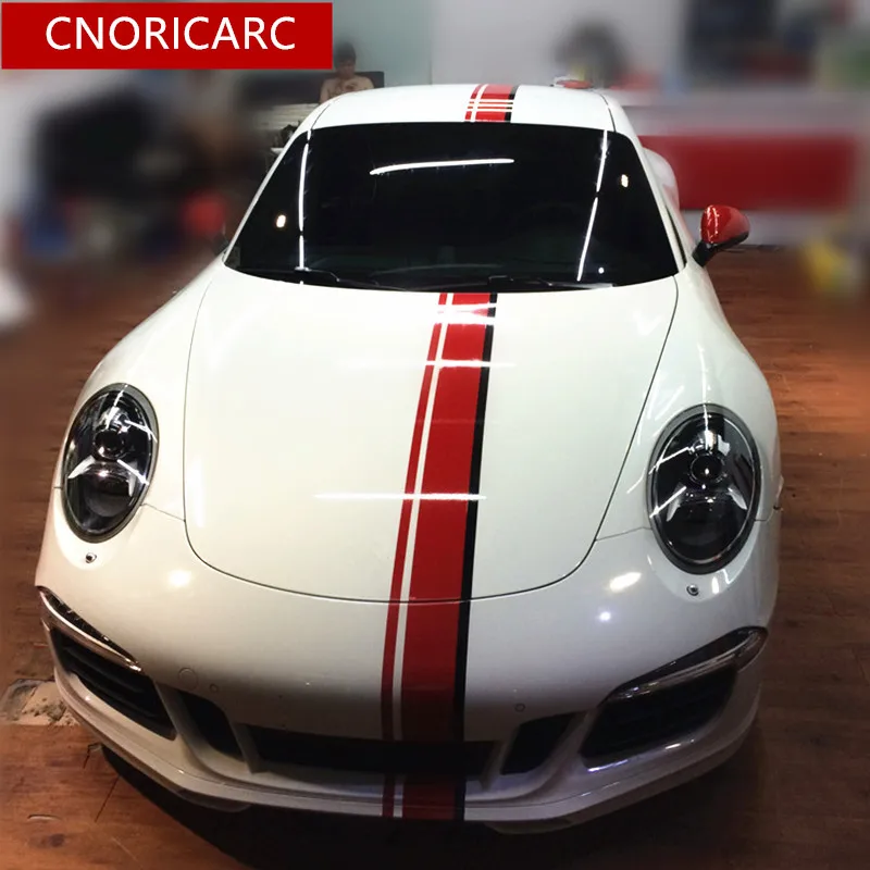 

CNORICARC Car Hood Tail Roof Vinyl Stickers Racing Lines Styling Car Body Modified Customized Decals For Porsche 911 Cayenne GTS