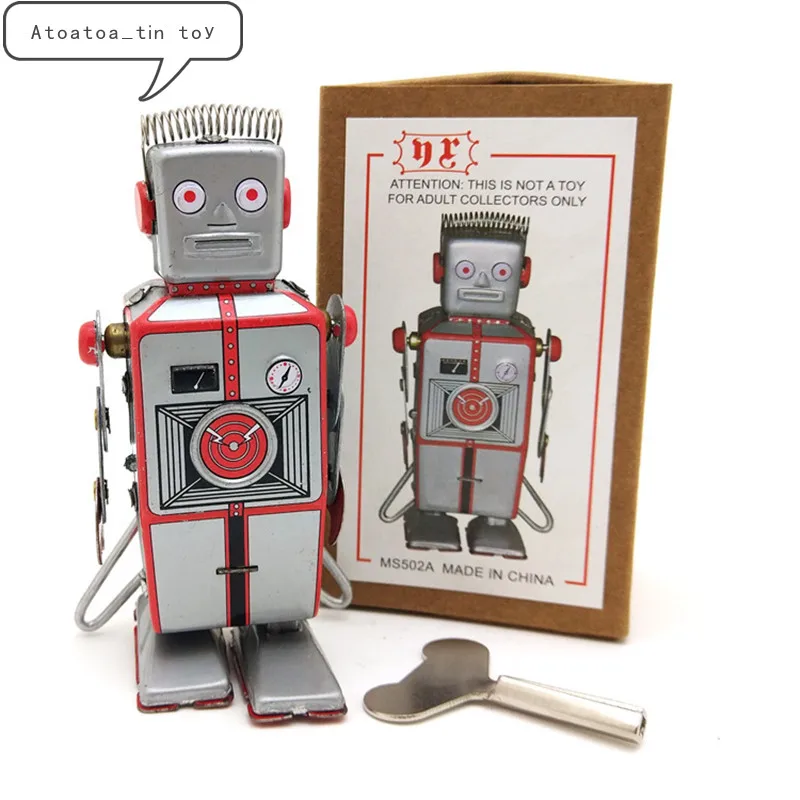 

Vintage Retro Collection Tin toys Classic Clockwork Wind Up Robot Model Tin Toys For Adult Children Collectible Gift