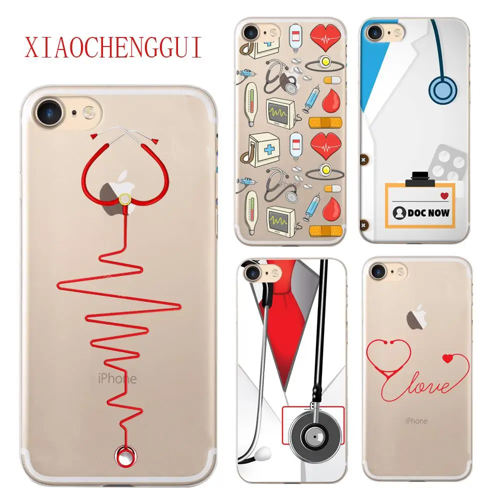 

Nurse Medical Medicine Health Heart Soft TPU Phone Case Cover Coque Fundas For iPhone 7 7Plus 6 6S 6Plus 5 5S SE 8 8Plus X
