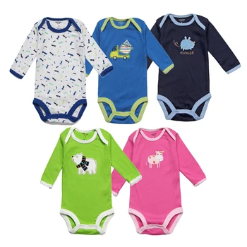 

5Pcs Unisex Baby Rompers Spring Baby Girl Clothes Roupa Bebes 2020 Newborn Baby Clothes Long Sleeve Infant Baby Boy Jumpsuits