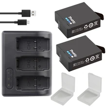 NOUVEAU EN STOCK! 2 Pcs 1600 mAh batterie Go Pro Hero 5 AHDBT-501 AHDBT501 Bateria Akku + 3-Slot USB Chargeur pour GoPro 5 Hero5 AHDBT 501