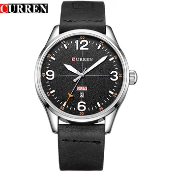 

CURREN Fashion Classic Business Quartz Men's Wristwatch Display Date Week Waterproof Watches Leather Strap Male Clock
