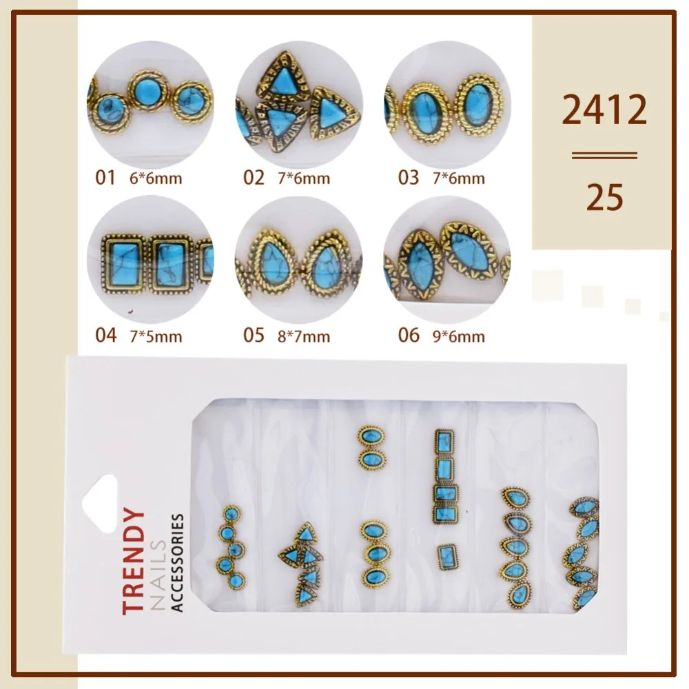 Multi-size 30 pcs Alloy Japanese Nail Rhinestones For Nails Art Decorations Crystals Charms Partition Mixed Size Rhinestone Set