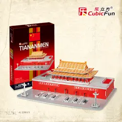 1 шт. CubicFun маленьких Пекин Тяньаньмэнь 3D Бумага DIY головоломки известная Строительный набор сделай сам детская игрушка в подарок