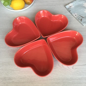 

Heart shape baking dish, creme brulee dish, dish for quiche, tart, red heart dish for bakery