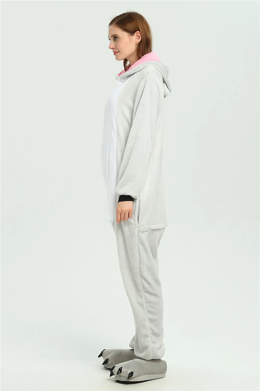 Мода для взрослых зимние Пижама Kigurumi все в одном пижама костюмы животных Косплэй