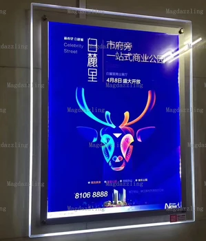 

A2 ultra slim wall mounted acrylic frame led advertising light box signs