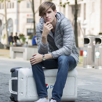 

2016 Autumn Winter Duck Down Jacket, Ultra Light Thin plus size winter jacket for men mens Outerwear coat