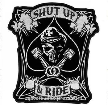

Fashion Embroidery Music Patches Rock Band Patches shut up Iron on 9x10cm DIY Appliques Accessory EPP1047