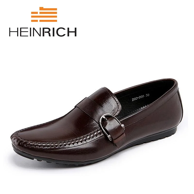 HEINRICH Summer New Crocodile Pattern Leather Handmade Men Shoes Wedding Party Loafers Casual Breathable Man Shoes Chaussures