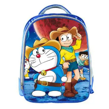 

Lovely style Doraemon Blue Backpack Students School Bag For Boys Rucksack mochila children Backpack customize children gift