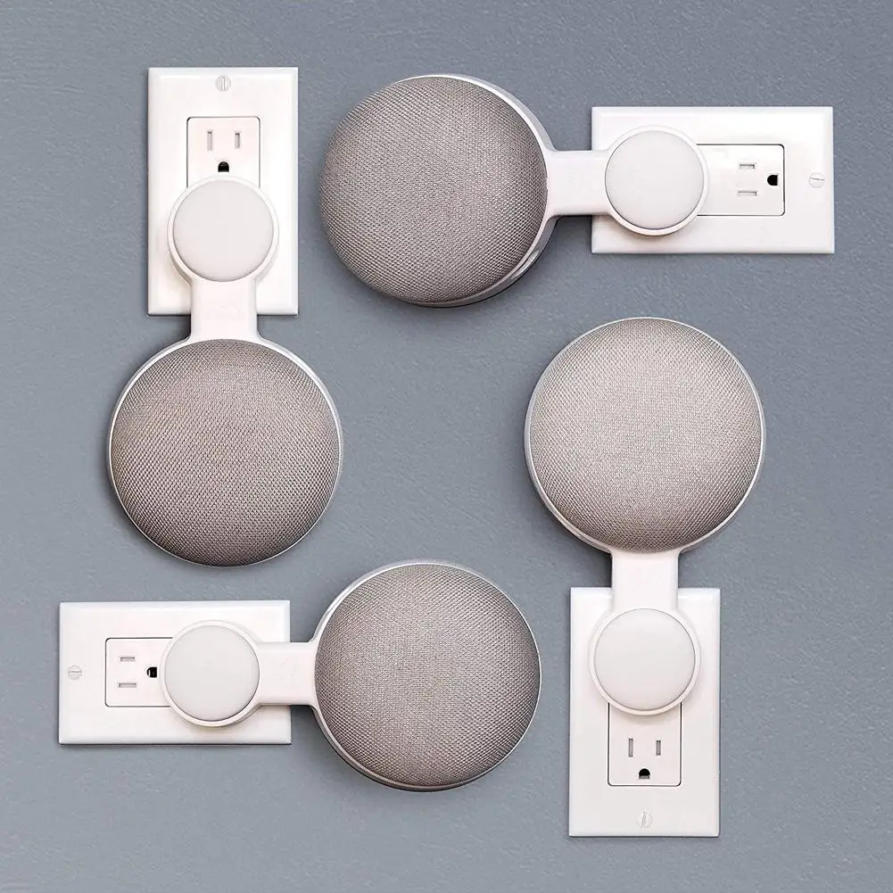 Outlet Wall Mount Holder Cord Management Bracket For Google HomeMini Voice Assistant Plug In Kitchen Bedroom No Voice Sound Less