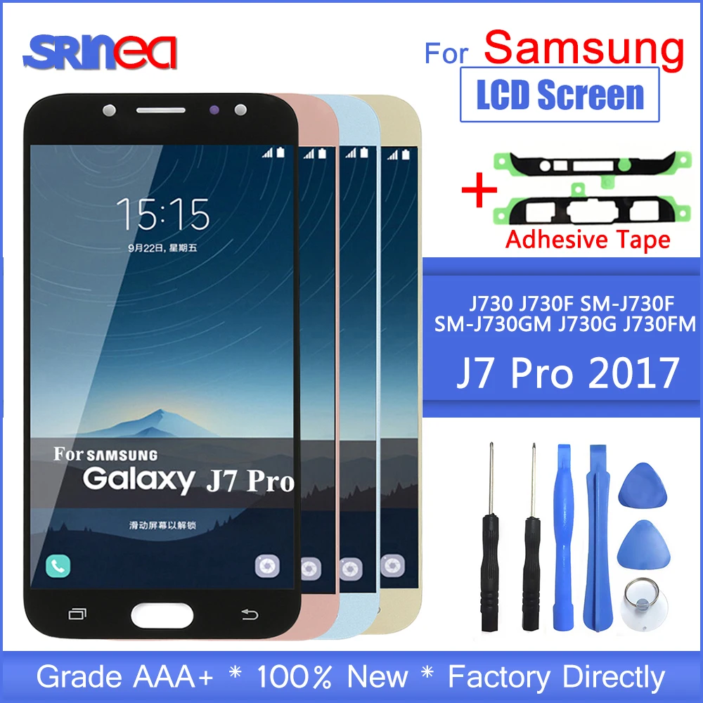

J7 Pro Lcd Screen Replacement For Samsung Galaxy J7 2017 Touch Screen J730 J730f Lcd Display Digitizer Assembly With Adhesive To