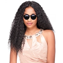 DLME Kinky Curly Peruvian Hair U Part Wigs With Adjustable Straps And Combs 10-26inch Natural Black No Shedding Synthetic