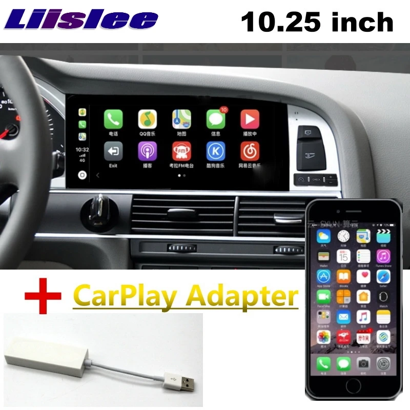 Top For Audi A6 A6L 2004~2011MMI 10.25 inch NAVI LiisLee Car Multimedia Wireless CarPlay GPS WIFI Audio Radio Frame Navigation 1