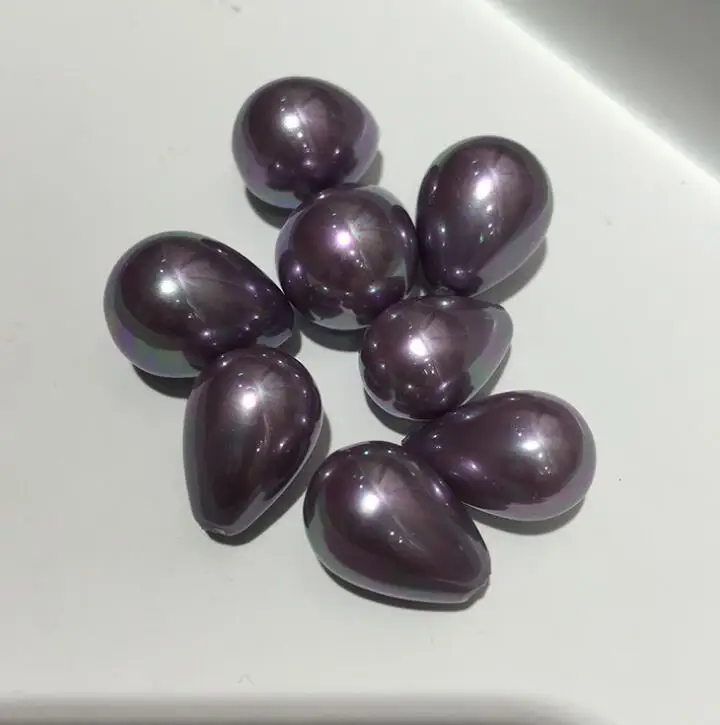 Wholesale natural special-shaped shell beads multi-specification half-hole water droplet shaped scattered purple | Украшения и