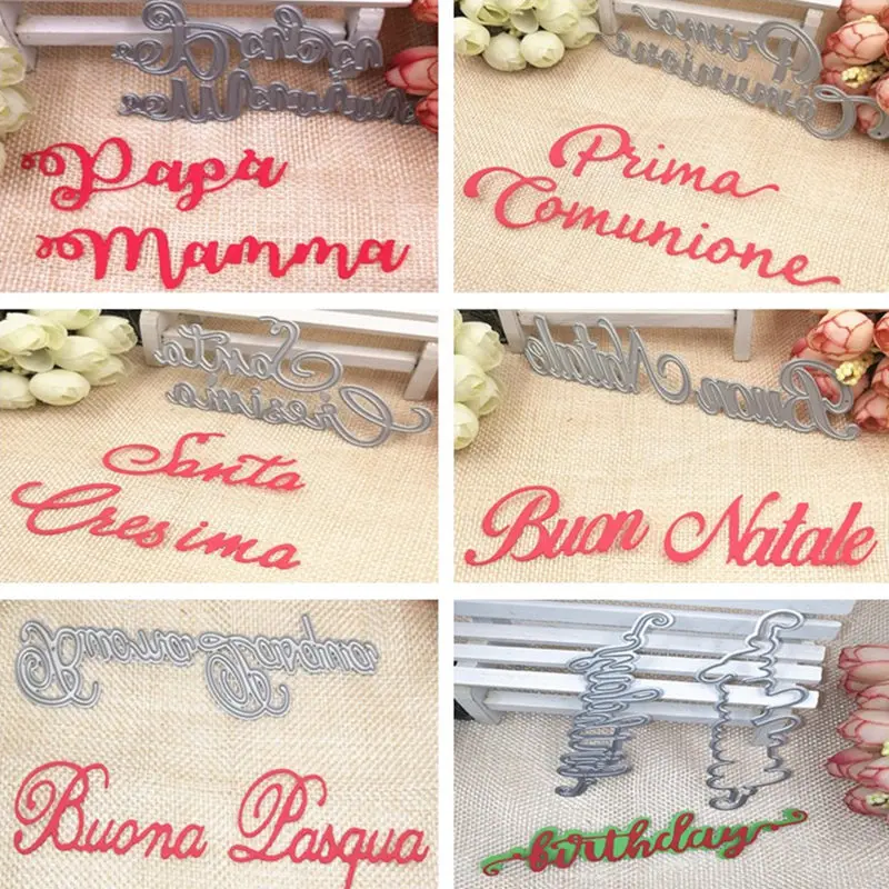 Новые итальянские буквы металлические трафареты для пресс-формы шаблон для фотоальбом для скрапбукинга тиснение Декор DIY Металлические ремесла подарок