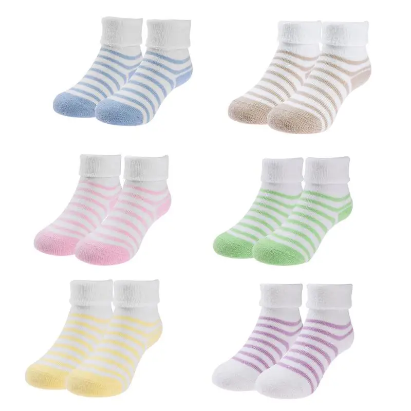 

1Pair Thicken Baby Cotton Socks Warm Autumn Winter Girls Boys Striped Sock Casual Soft Non-slip Infant Socks