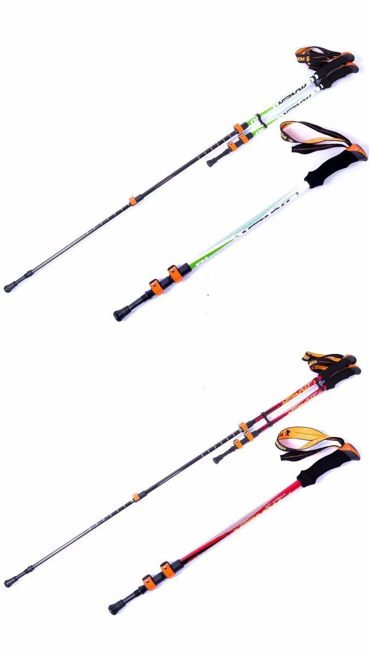 Fibra de Carbono Nova Ultra-leve Ajustável Acampamento Caminhadas Trekking Vara Alpenstock Escalada Esqui Pólo 2020 9 High Quality Esporte e Lazer