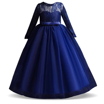 

2019 Summer Girls Dress Elegant Long Sleeve Kids Dresses For Girls Bridesmaid Princess Dress Party Wedding Dress 14 10 12 Year