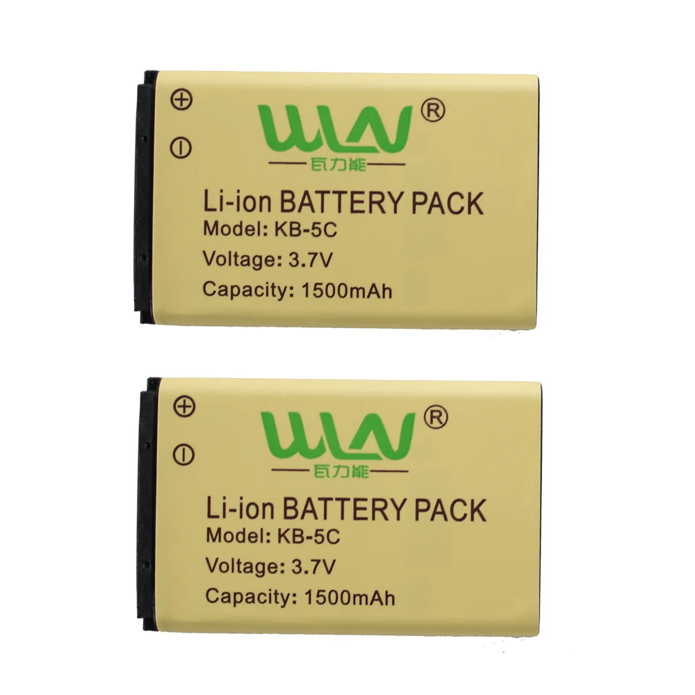 

2PCs Original Rechargable Li-ion Battery Pack for WLN KD-C1 Airfree AP-100 Retevis RT22 Two Way Radio 1500mah C-BAP100