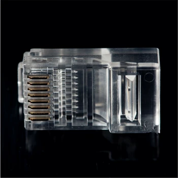 

Free shipping 100X RJ45 RJ-45 CAT5 Modular Plug Network Connector for Cat5 Cat5e Cat6 Cable For Sale