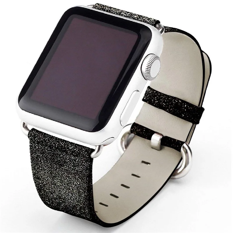 

Glitter Bling Replacement Leather Bracelet for Apple Watch Series 4/3/2/1 38/40mm 42/44mm Band + Connector