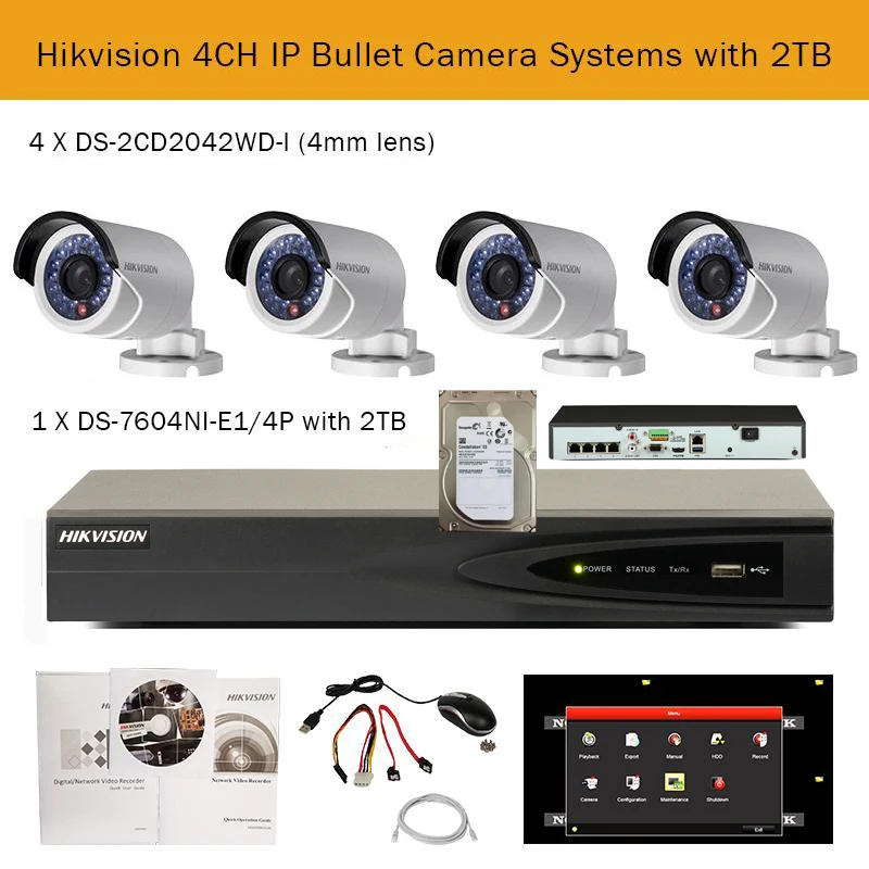 cctv ip camera kits hikvision 4ch nvr 4mp Network video Surveillance