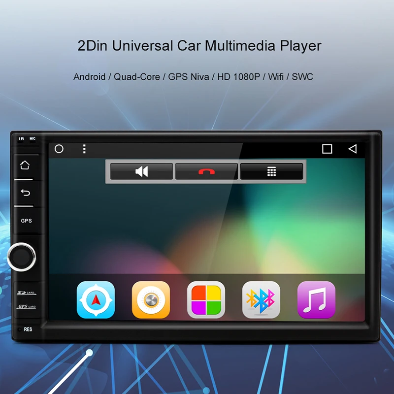AWESAFE 7 "2 Din 1024*600 android автомобиля коснитесь Планшетные ПК универсальный DVD для Nissan