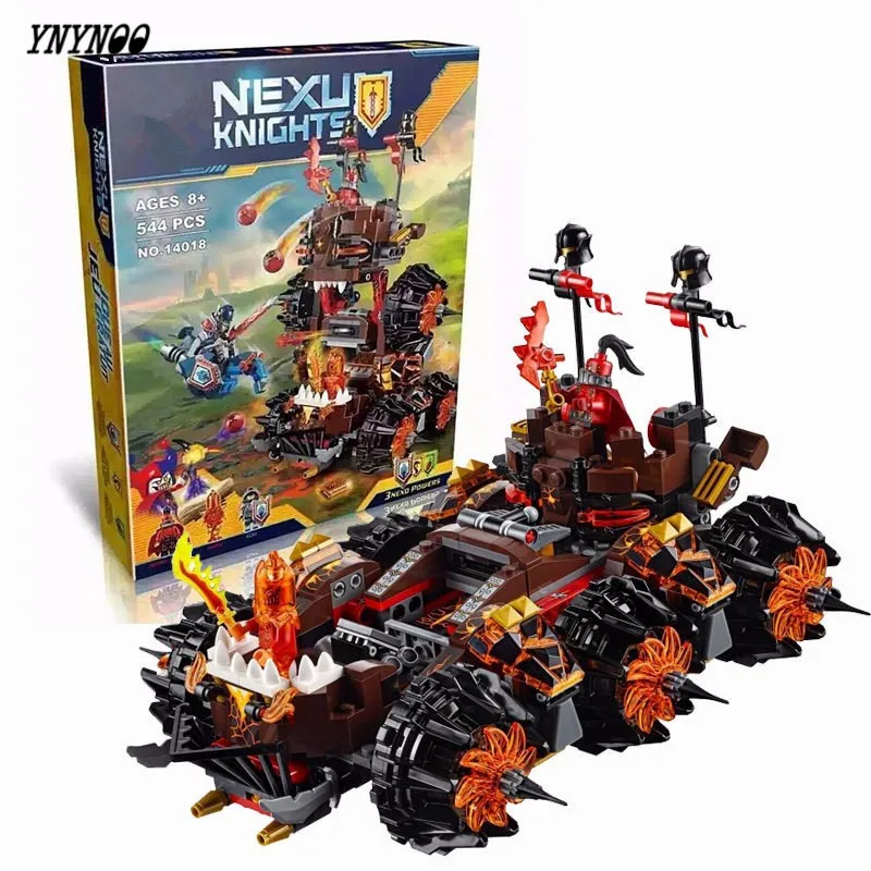 

YNYNOO 2017 NEW Lepin 544pcs 14018 10518 Nexue Knights General Magmar's Siege Machine of Doom Building Blocks toy Brick 70321