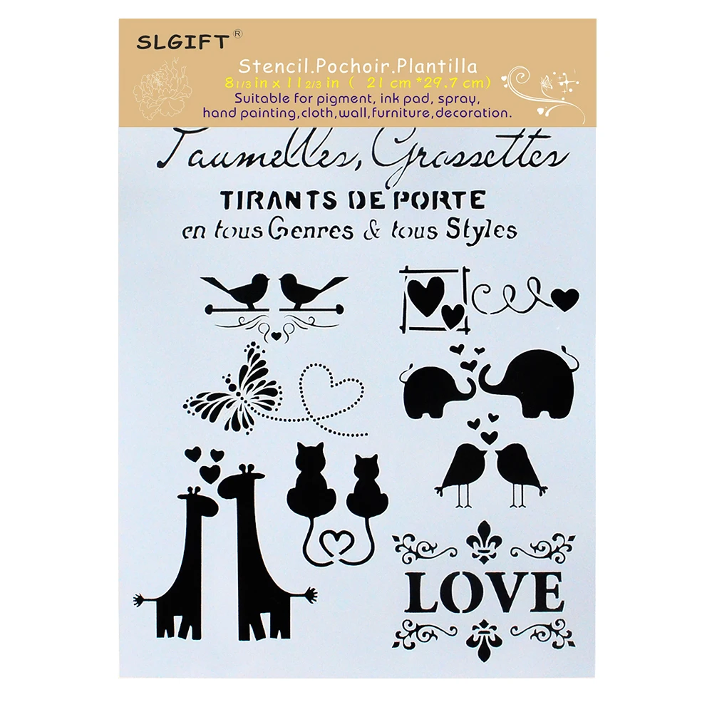 

A4 Stencils for Wall Painting DIY Scrapbooking Photo album Paper Card Making Craft Decorative Embossing Template