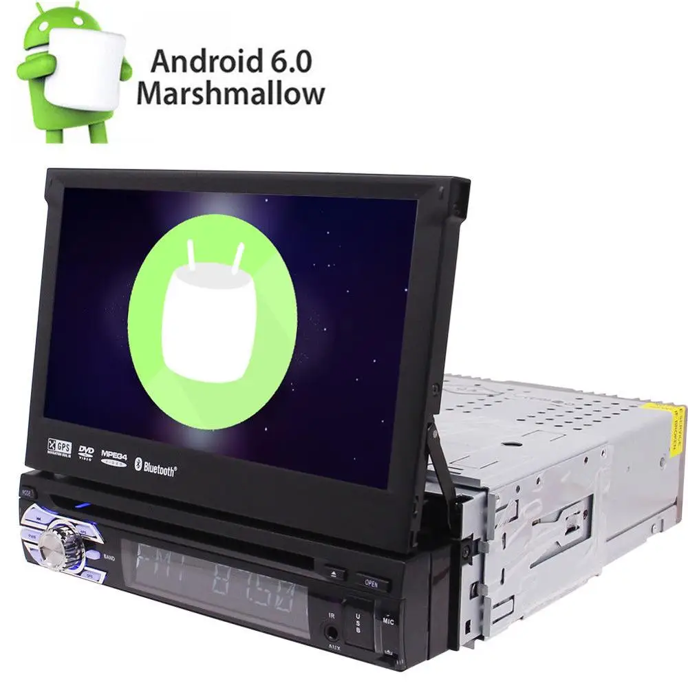

Single 1 DIN 7" Android 6.0HD GPS Navi Car Stereo Detachable Panel CD DVD Radio