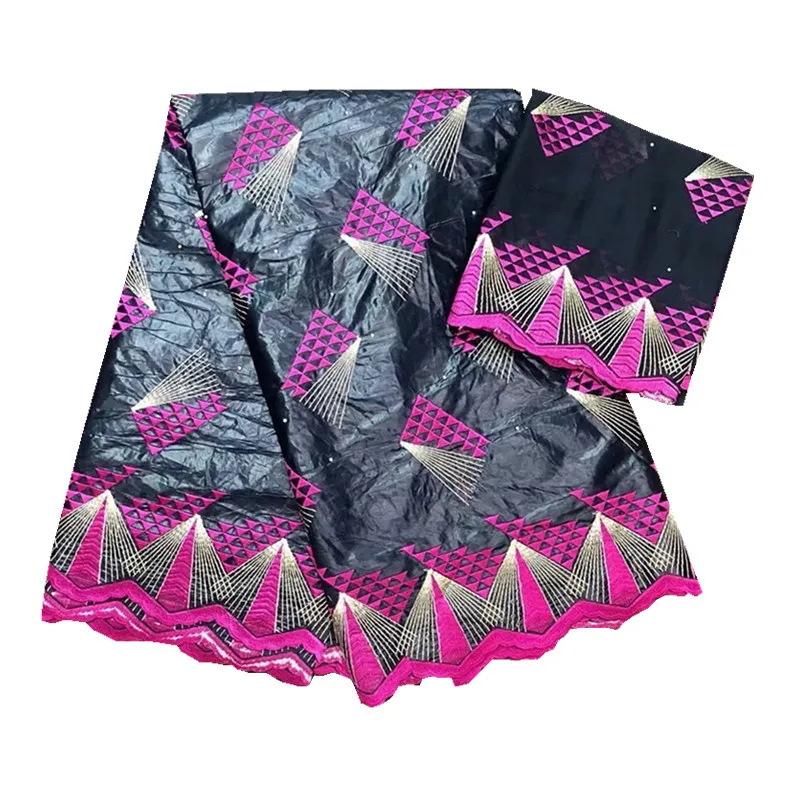 

2019 New arrival Stone african Bazin riche fabric with embroidery lace / bazin riche dress material Nigerian HL052723