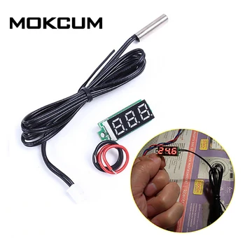 

0.28 Inch Red Digital Display Temperature Sensor Thermometer Metal Waterproof Probe Temperature Meter Detector Module With NTC