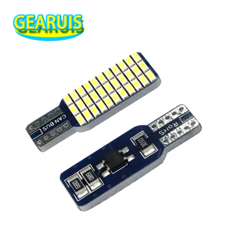 

100pcs T10 Canbus 192 194 168 W5W LED Bulbs 33 SMD 3014 non polar Car Tail Lights Dome Lamp White DC 12V