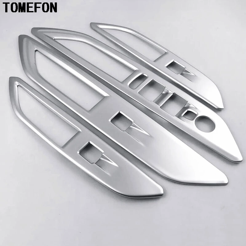 

TOMEFON Door Window Glass Panel Armrest Lift Switch Button Trim Cover Molding Car Styling 4pcs For Peugeot 3008 GT 2017 2018 LHD