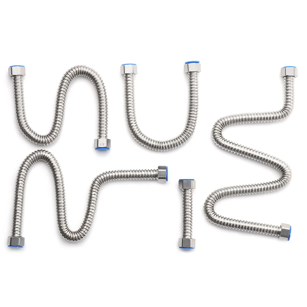 Plumbing Hose Plumbing Supply Hose 5 size G1/2" Stainless Steel Corrugated Supply Hose Water Heater Connector Plumbing Pipe Hose Tube Extendable Corrugated Pipe