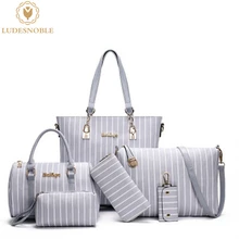 LUDESNOBLE 6 Bag Female Set Luxury Handbags Women Bags Designer Clutch Shoulder Bags Women Bag Female