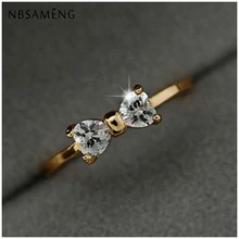 Модный кристалл кольца золотистого цвета кольцо с бантом кубические циркониевые Кольца Для свадебное кольцо для женщин аксессуары ювелирные изделия