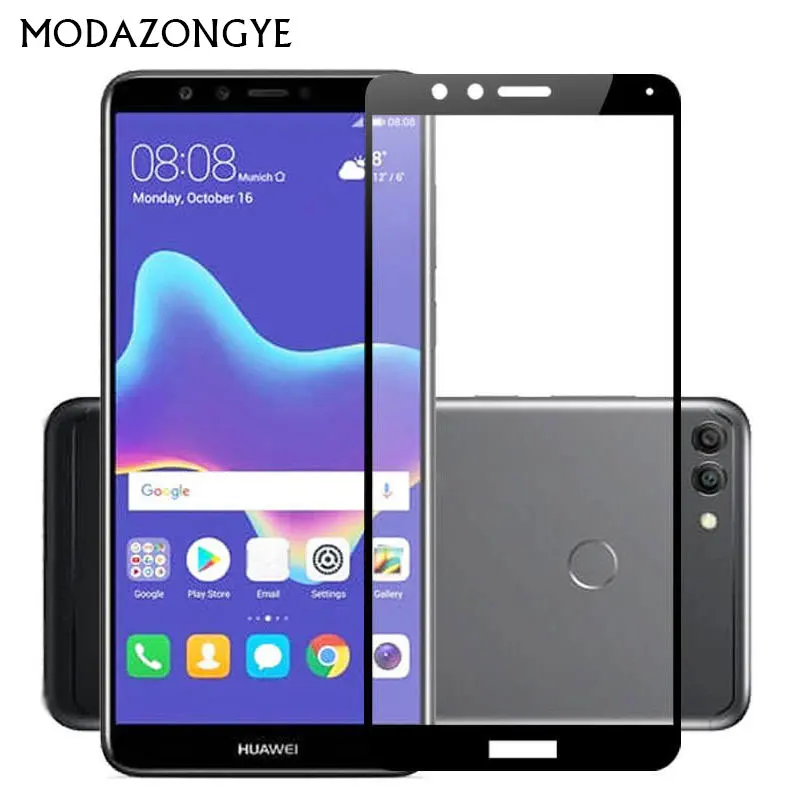 Закаленное стекло для Huawei Y9 2018 Защитное экрана FLA-LX1 с полным покрытием Y 9 пленка |