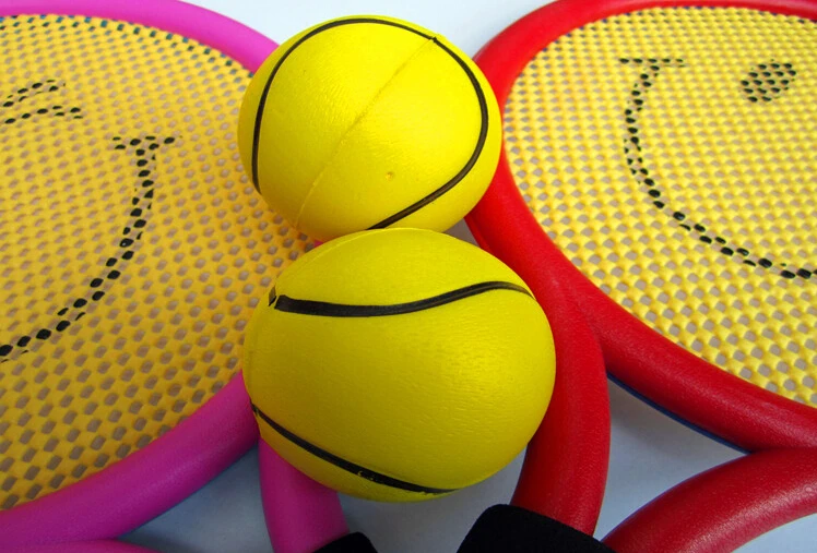 (2 Racket And 2 Ball) Safety Kids Child Tennis Toys Bauble Outdoor Sports Play Game