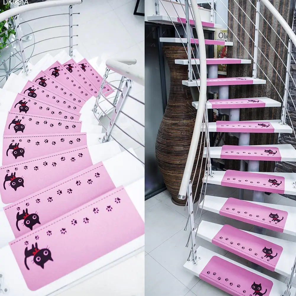 5 PCS New Home Non-slip Floor Staircase Carpets Cats Dandelion Print Claw Pattern Stair Treads Children Safety Protector Mats 5 PCS New Home Non-slip Floor Staircase Carpets Cats Dandelion Print Claw Pattern Stair Treads Children Safety Protector Mats